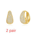 Brass diamond earclip earrings with geometric round design in golden electroplated finish