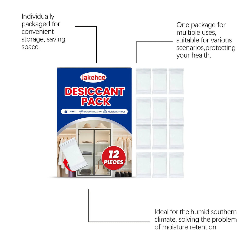 Pack of 12 calcium chloride desiccant pieces for household moisture absorption