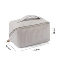 22.5cm vertical pattern pillow makeup bag in PU material with cubic shape