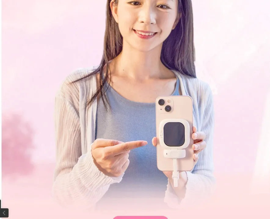 Black mini magnetic photo display screen 2.3 inches with a digital image shown, compatible with iPhone 5 to 16