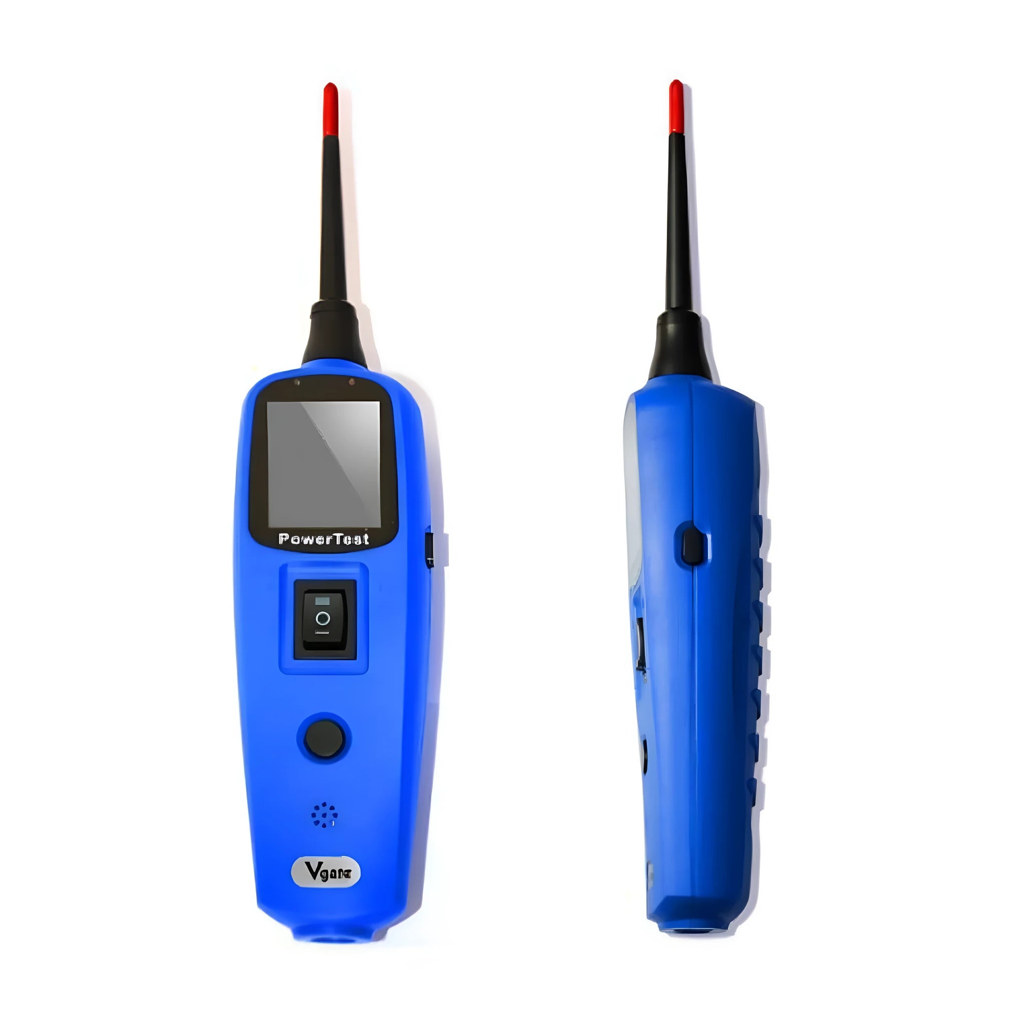 PT150 automotive power circuit test pen with blue housing and colour display in blow-moulded case with accessories