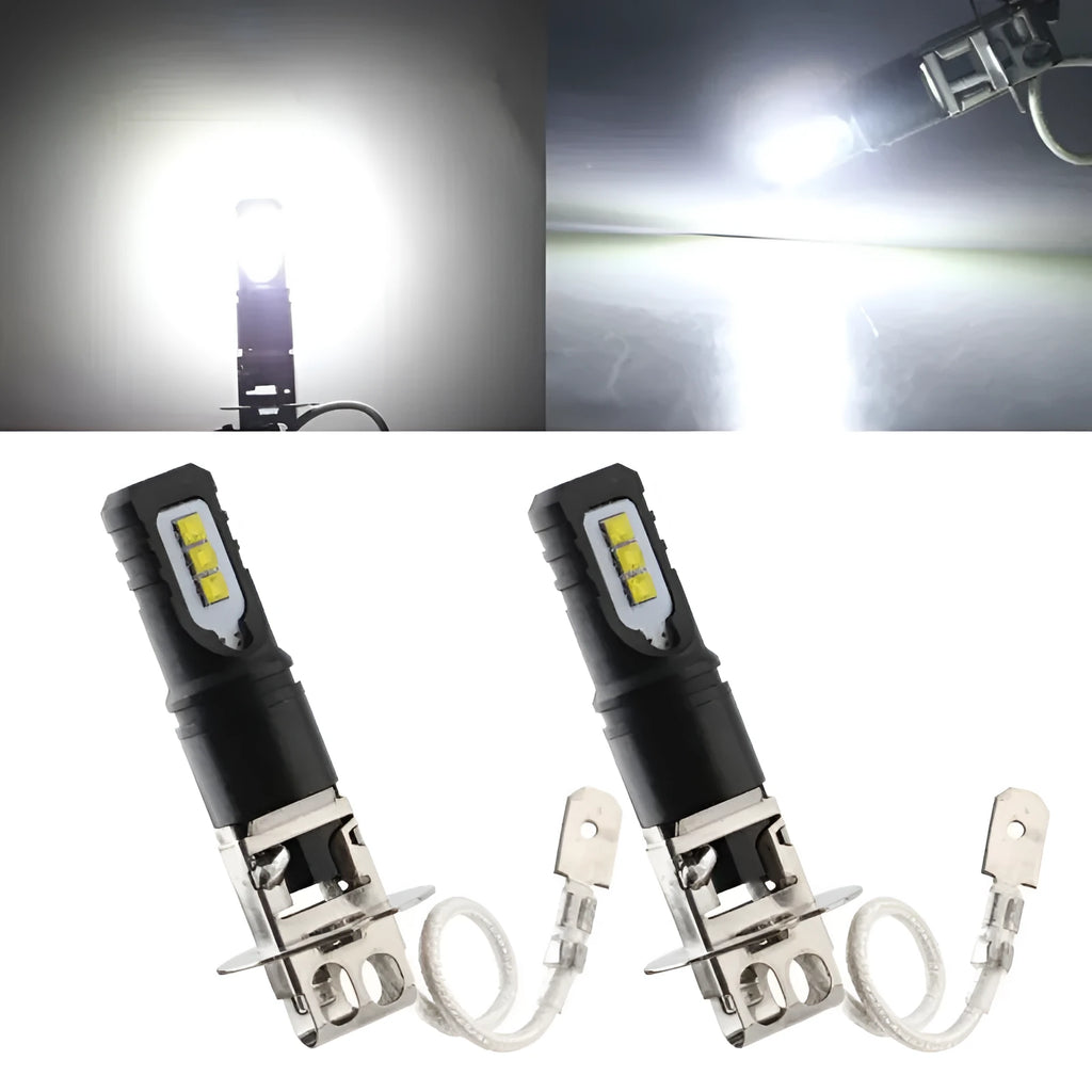 Aluminium alloy car fog light bulb for H1 H3 fittings with white light output