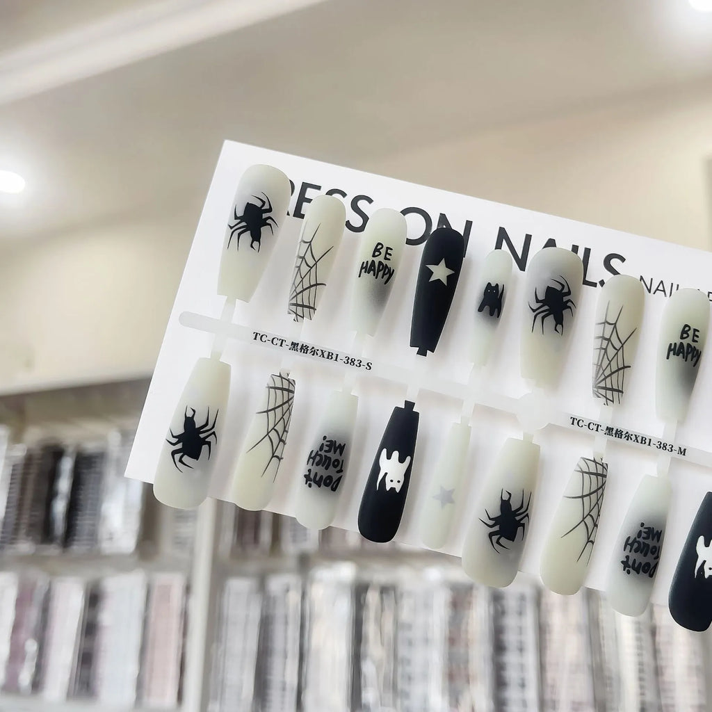Wansheng YT2 short ladder nail sticker set in glossy seal layer, 40 pieces, Hegel XB4-383 colour, on white background
