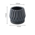 Medium grey ceramic flowerpot for tabletop indoor plants
