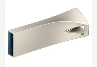 Small triangle metal USB 2.0 drive with write protection switch and indicator light in silver finish