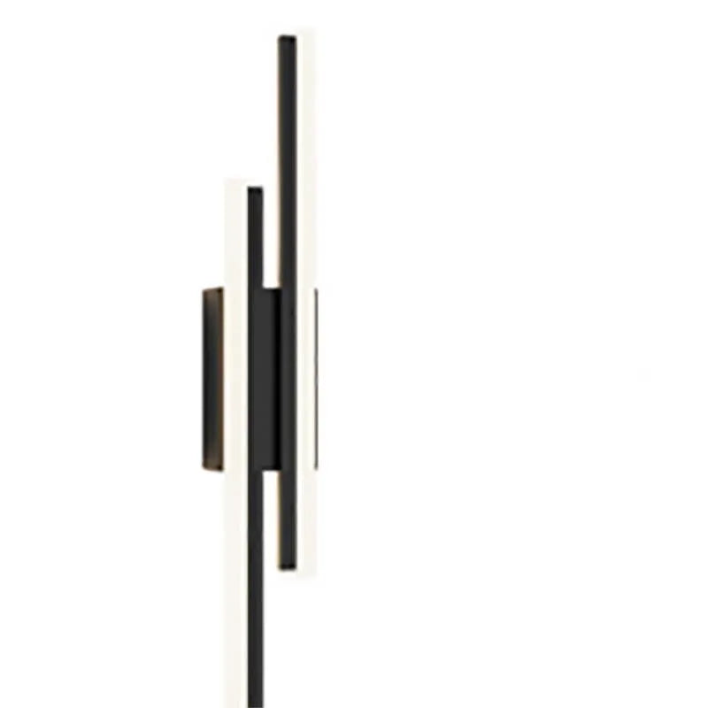 Scandinavian minimalist LED wall light with acrylic lampshade in black or gold finish