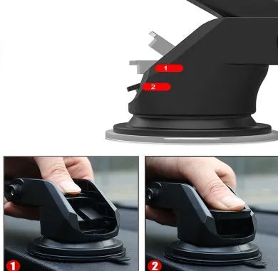 Universal telescopic car phone bracket with adjustable long rod for dashboard or windscreen mounting