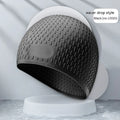 Silicone water drop swimming cap for adults in various solid colours