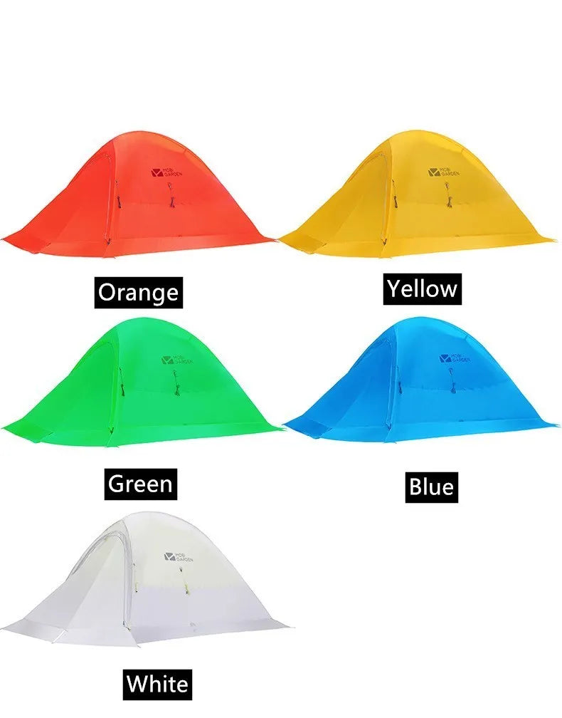 MU Gaodi New Double Qingqi 2 outdoor camping tent in moonlight white, aluminium alloy poles, waterproof 3000mm