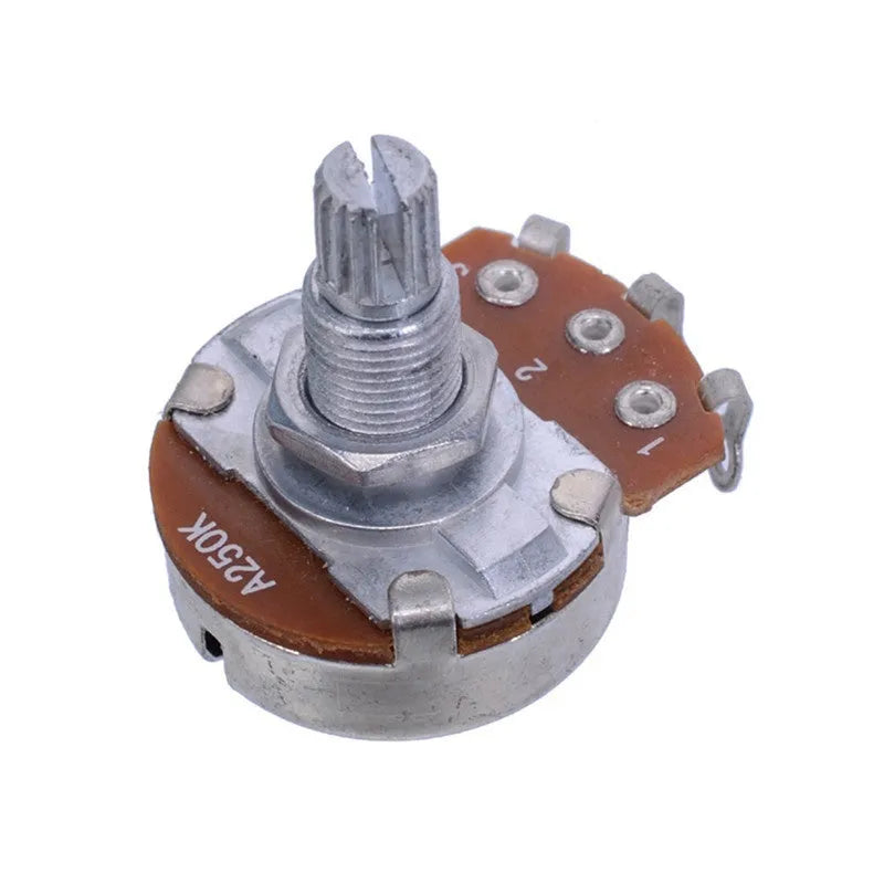Metal electric guitar control knob for potentiometer replacement.