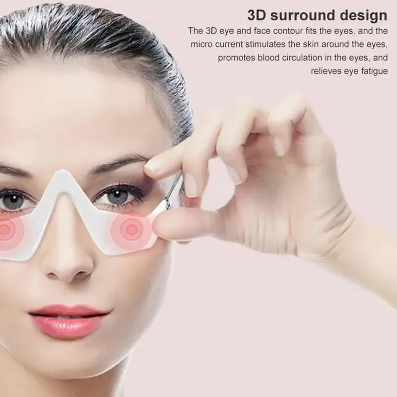 3D glasses-design micro-current eye massager beauty instrument in pink or white