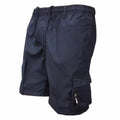 Men's loose fit polyester work trousers in camouflage green displayed flat