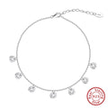 S925 silver round geometry anklet for women with choice of 14K gold or platinum plating