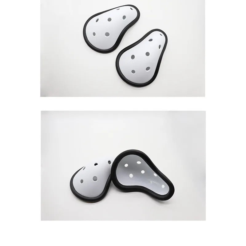Rubber sports genital protector groin guard for adult and child sizes, used in boxing rugby hockey and martial arts.