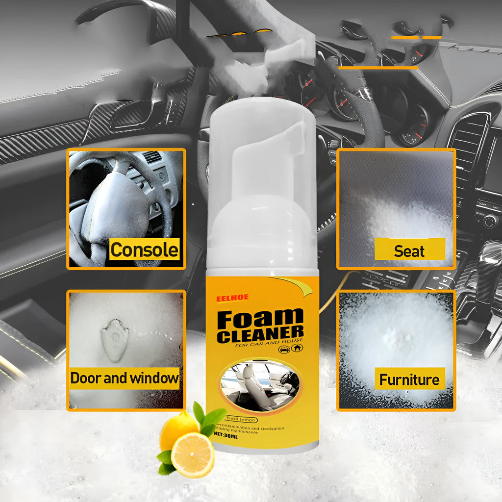 30ml multi-purpose foam cleaner canister, 112*35mm, for car ceiling seat and upholstery cleaning