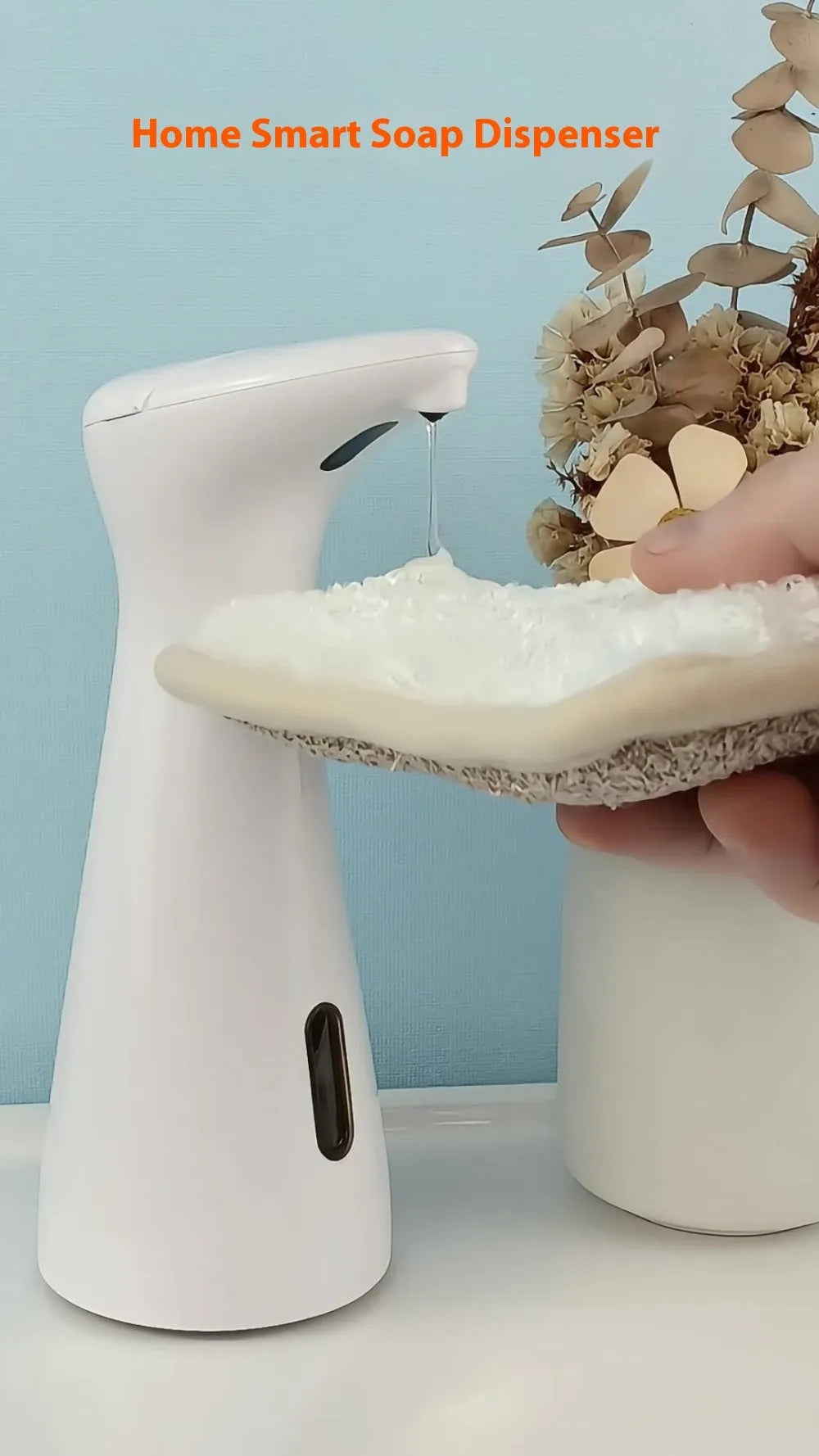 White desktop infrared sensor automatic soap dispenser for kitchen or bathroom handwashing