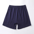 Men's solid colour modal boxer shorts with high waist, shown in black, blue, grey and brown.