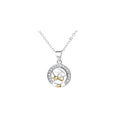 Copper sun moon couple necklace with electroplated finish and cross chain design