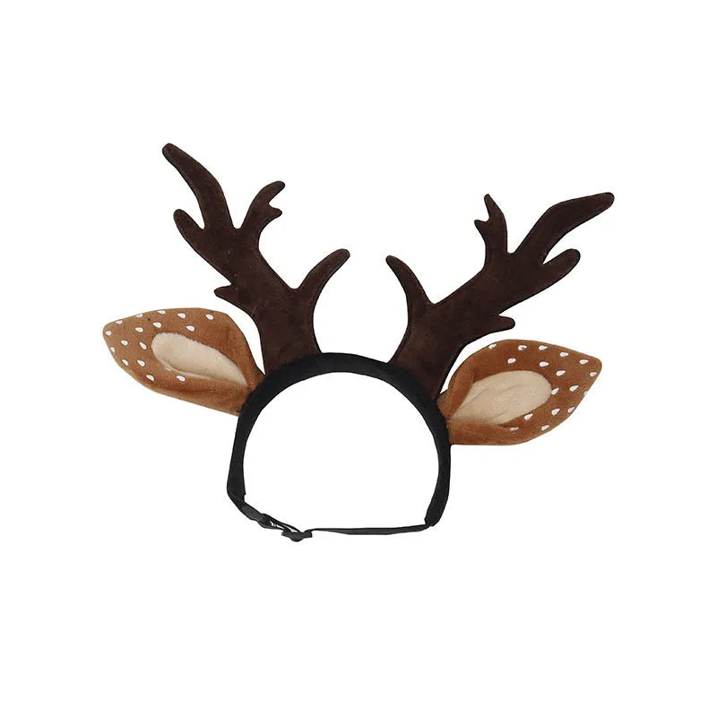 Brown polyester deer antler headband with anti-slip design for holiday and forest fairy costumes, sizes S M L