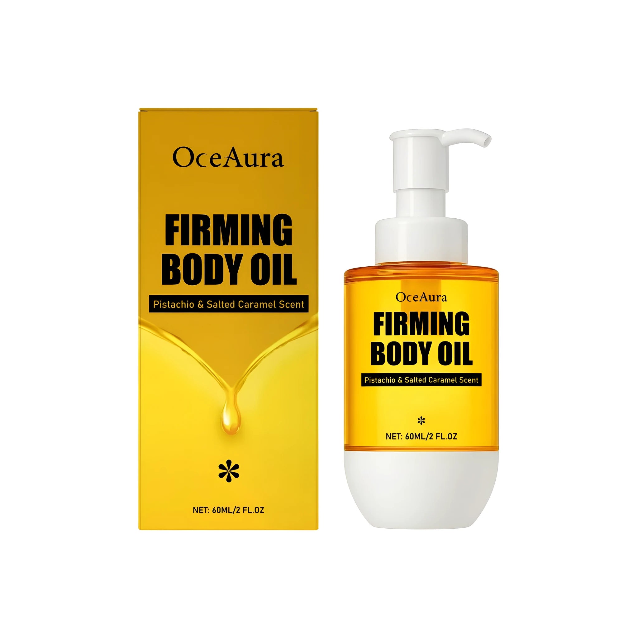 60ml tightening body oil bottle with glycerin and pistachio seed oil formulation