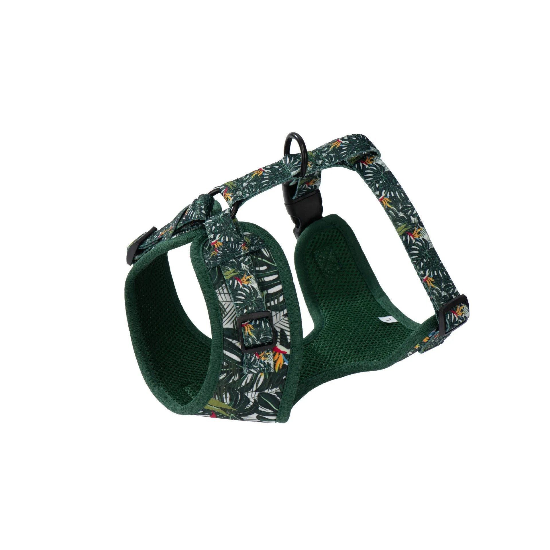 Adjustable cloth dog vest harness with haulage rope, collar, waste bag, bow tie, and scarf accessories