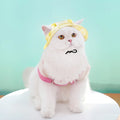 Pet sun protection hat with adjustable string clip for dogs and cats in black green light blue pink purple yellow