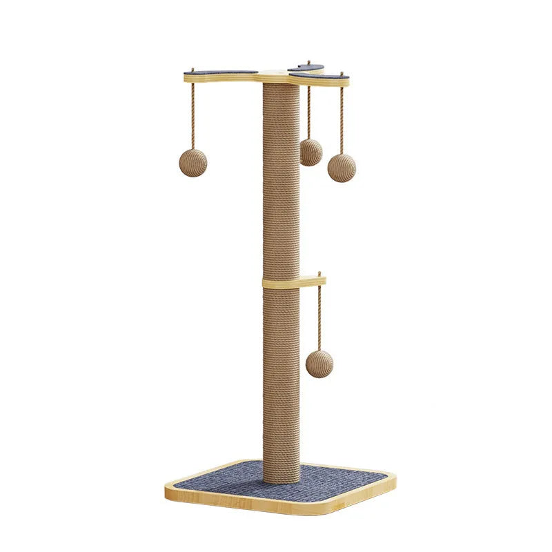Windmill design cat climbing frame toy with a scratch-resistant chip hanging ball.