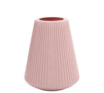 Melamine plastic colourful decorative flower vase measuring 16x20cm in blue, green, pink, or white options