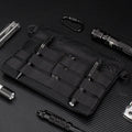 Black Oxford cloth outdoor pouch measuring 18cm long with wear-resistant texture for military and hiking gear