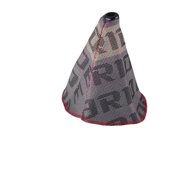 Canvas dust cover for racing seat gear head in red, shown next to black and blue colour options.