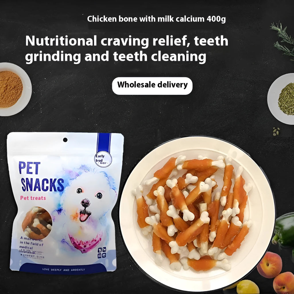 Betty chicken-wrapped calcium bone dog treats in 400g pack