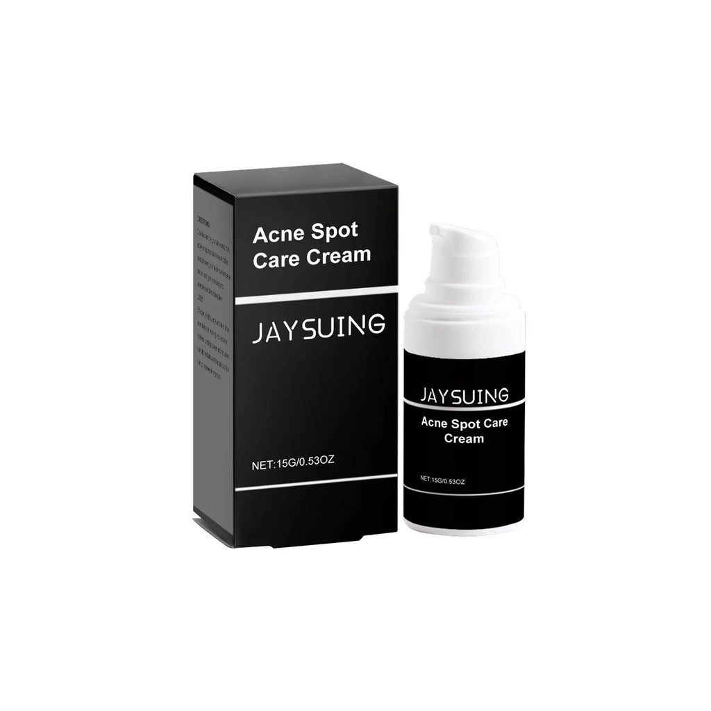 15g jar of hydrating acne cream with tea tree oil and aloe vera for facial blemish treatment