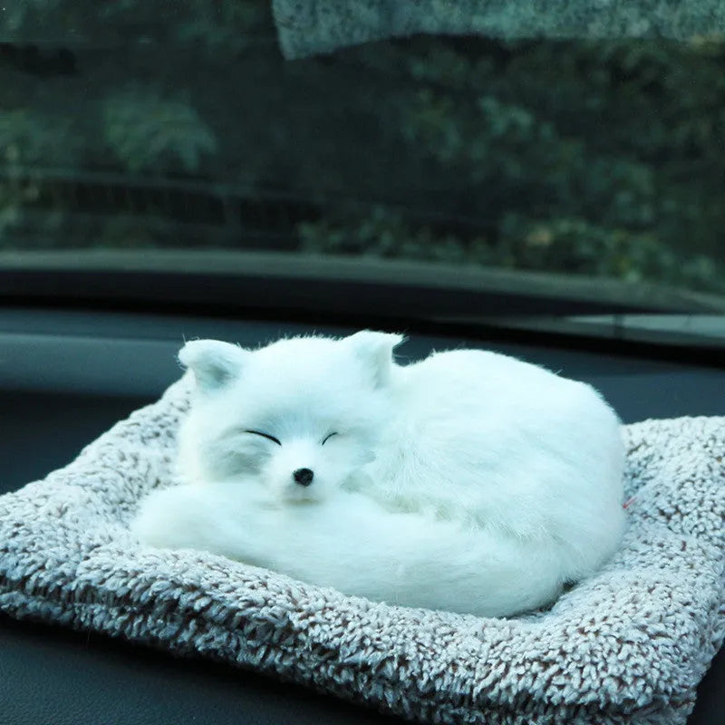 Fox-shaped car air purifying doll with imitation wool and activated bamboo charcoal pad in multiple colours