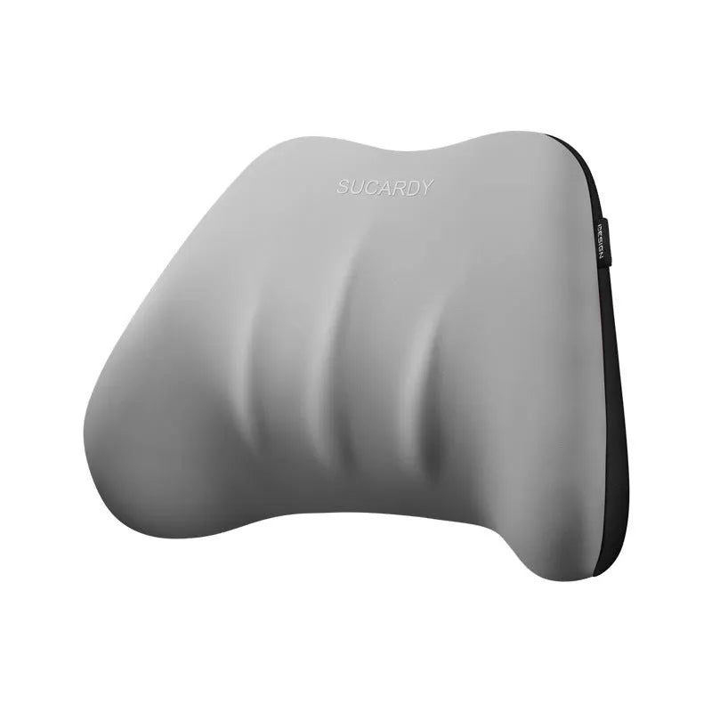 Memory foam car lumbar support cushion and matching headrest in selected colour