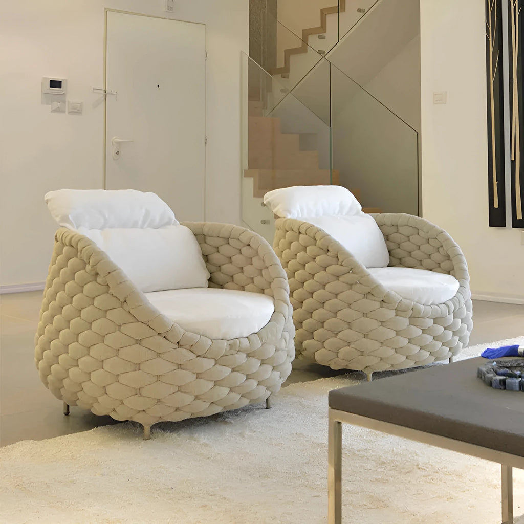 Outdoor patio lounge sofa coffee table set with PE rattan weave and alloy frame