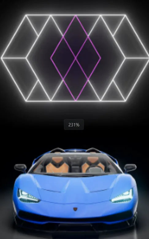 Honeycomb car beauty LED station light 480W with PC shell, 2.4x4.8m size, Diamond Aurora options