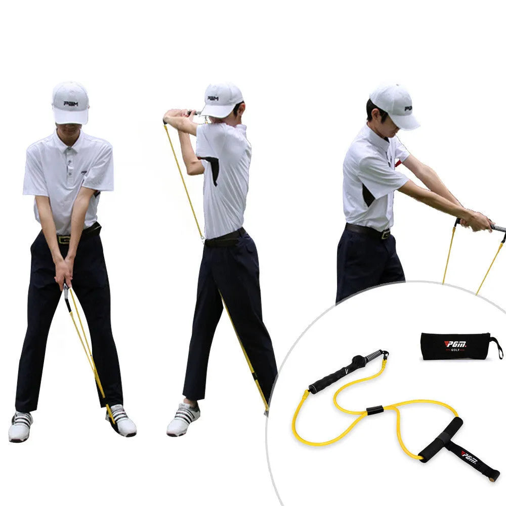 Yellow latex swing tensioner pull belt with safety door buckle and storage bag