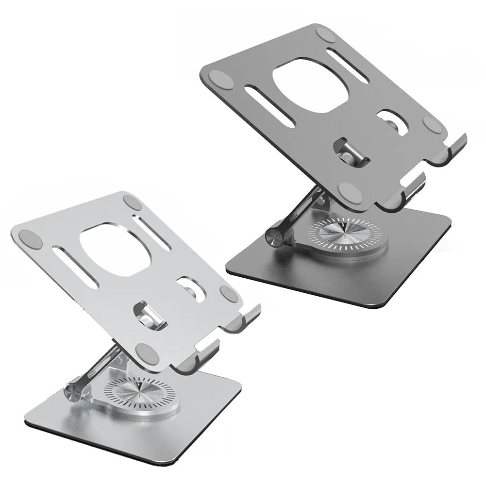 Aluminium rotating tablet stand with adjustable height in silver or black colour