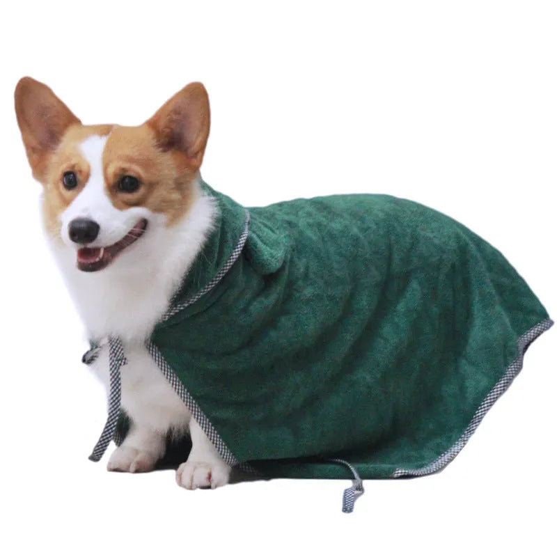 Ultra fine fibre pet drying towel for dogs and cats in grey or green colours