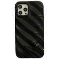Silicone iPhone case with laser-etched pleated Nordic design in silver colour