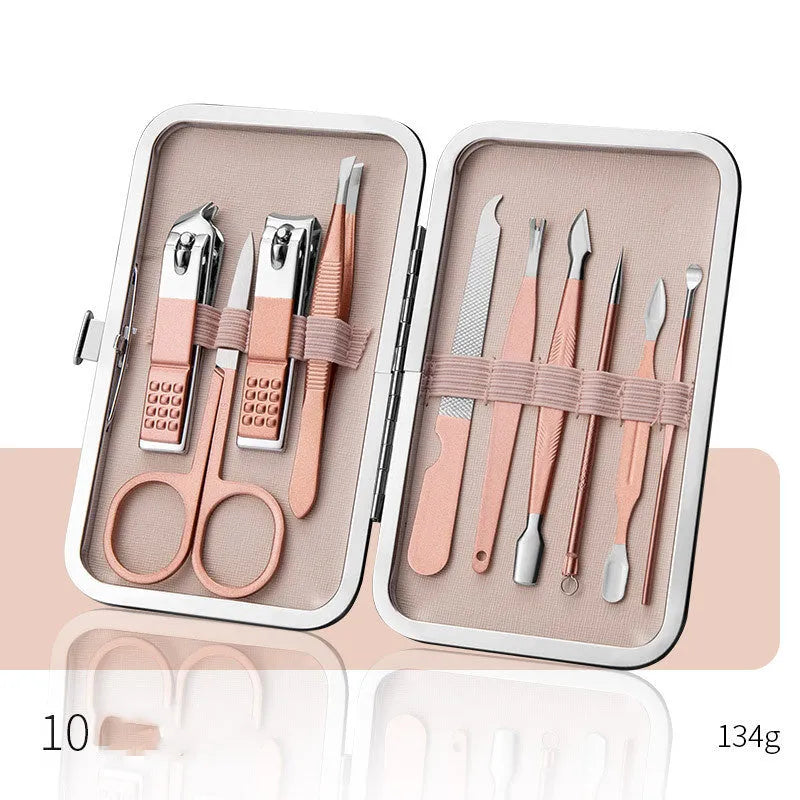 Electric hair removal instrument with Sensa-Light head, trimmer head, foil head, and accessories on white background