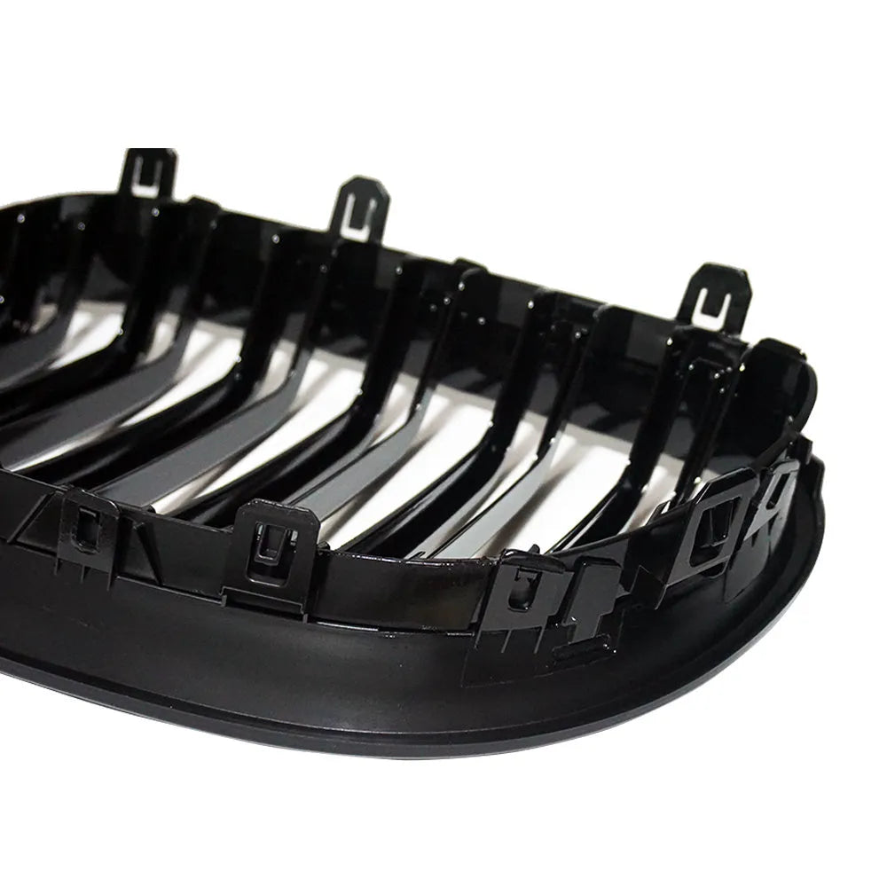 BMW 5-Series E60 E66 carbon fibre front grille with ABS frame and chrome trim for 2004-2009 models