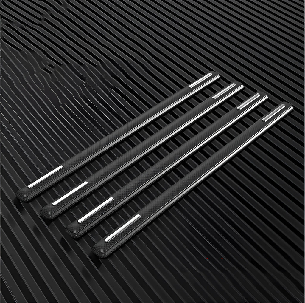 GM door anti scratch soft rubber strip protection carbon fibre black 4 pack bumper strip