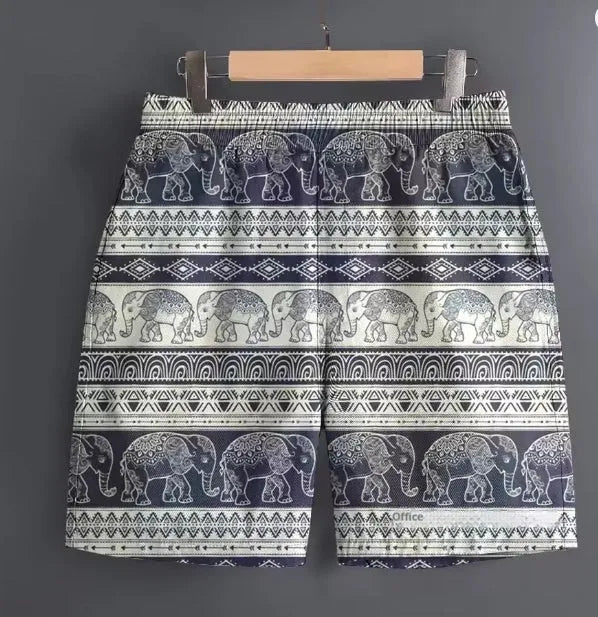 Men's polyester casual shorts in a camouflage pattern for outdoor sports