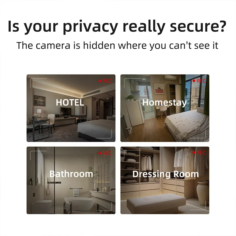 Compact handheld infrared camera detector for finding hidden spy cameras.