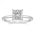 Sterling silver geometric women's ring with a round zirconia stone in silver, gold, or rose gold finish.
