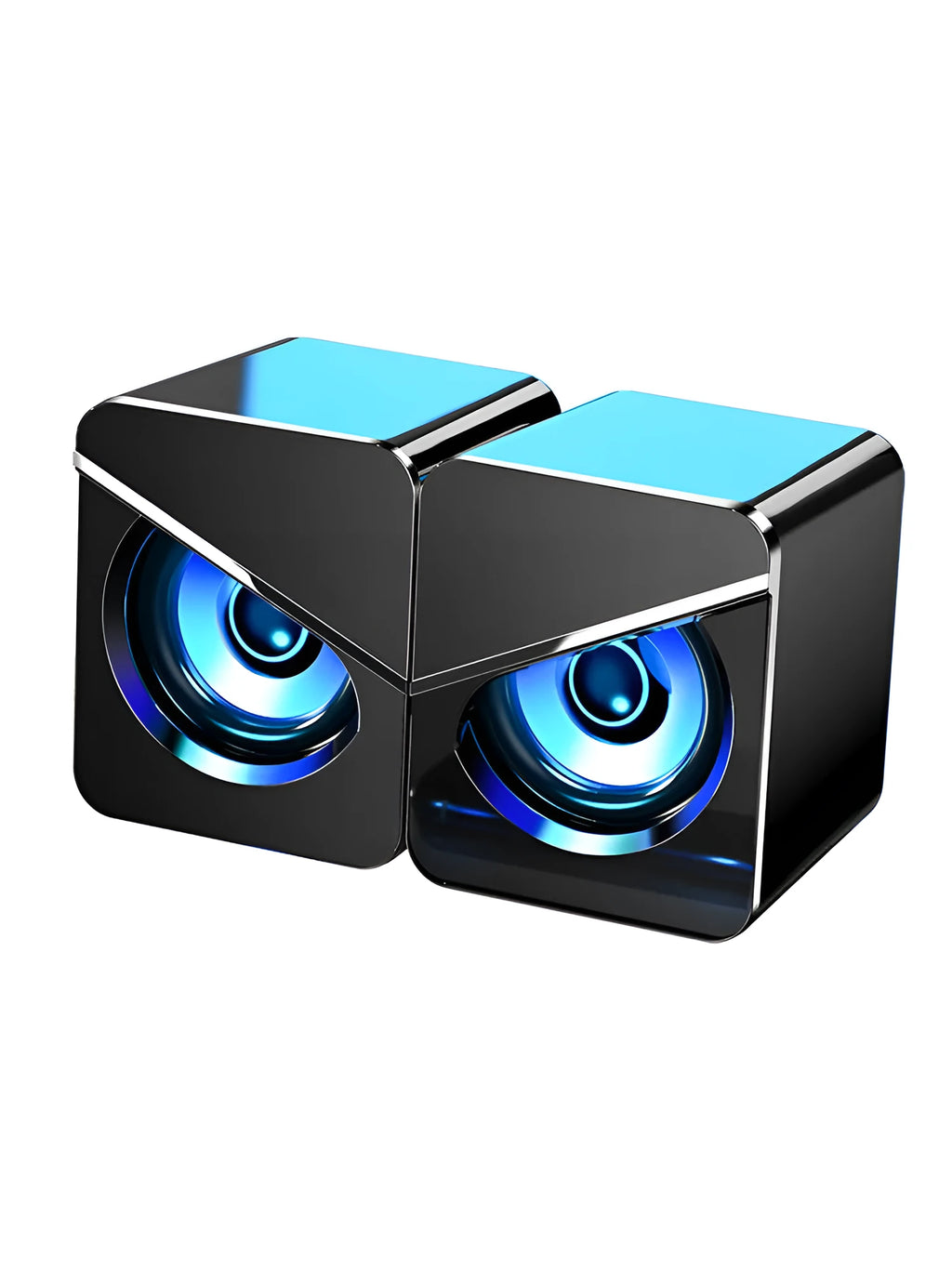 Black or white USB mini desktop computer speaker with cable for laptop or PC