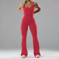 Women's black milk silk yoga bodysuit with seamless design and built-in chest pad on a mannequin.
