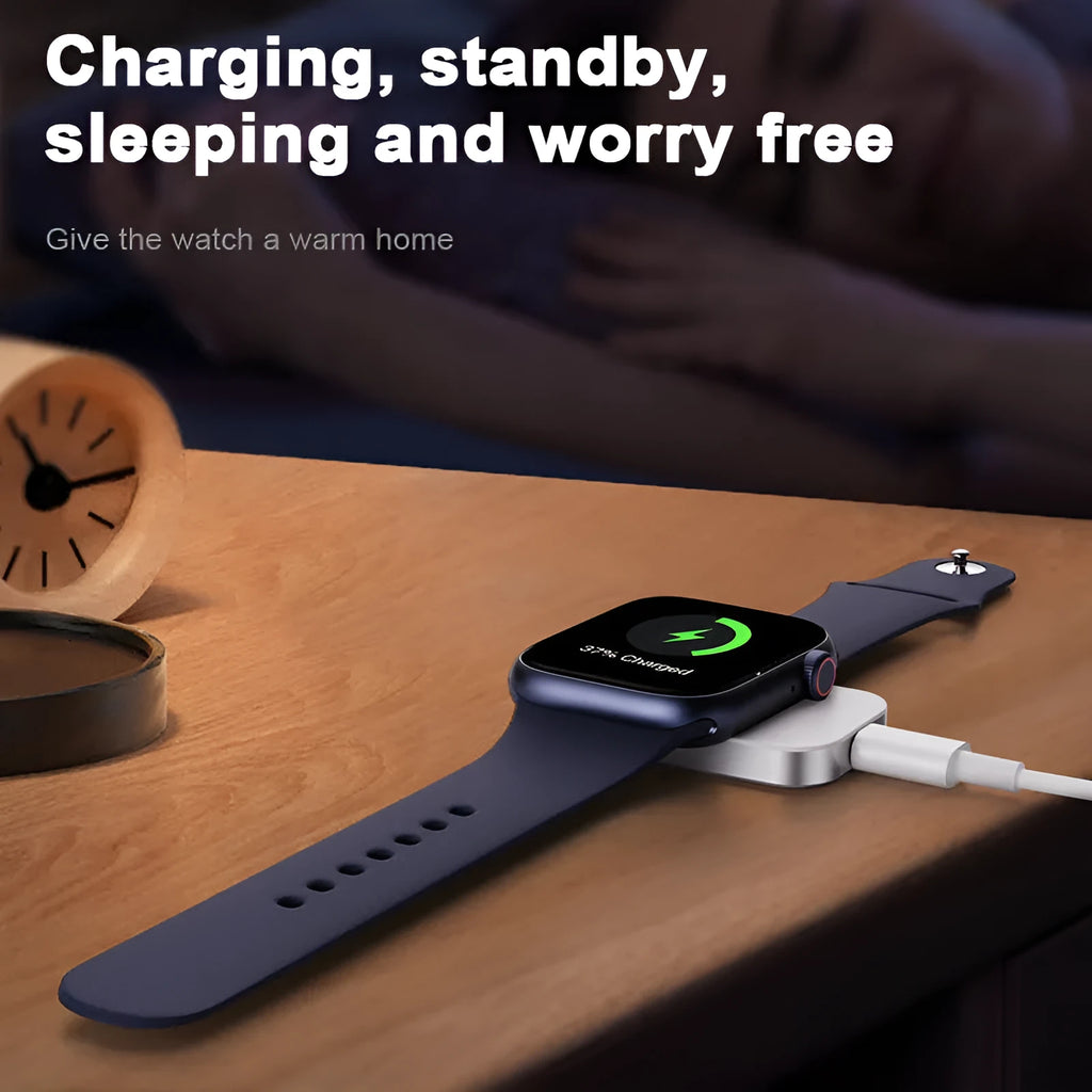 Compact black and white three-in-one magnetic wireless charger with foldable design