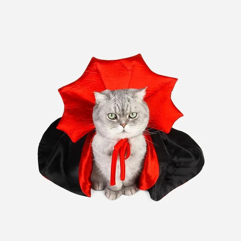Halloween vampire cloak costume for small dog or cat with cute Kawaii dress design